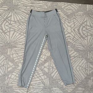 Athleta Brooklyn Mid Rise Ankle Pant City Stripe Grey/White